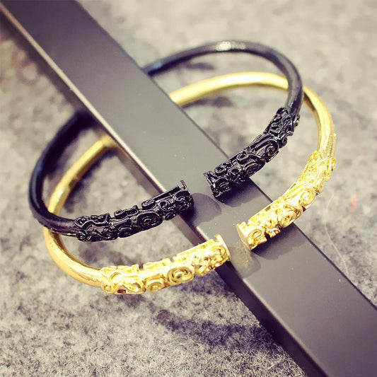 Qingwen Jewelry Dasheng Return Ruyi Golden Hoop Stick Bracelet Men and Women Same Style Personality Creative Couple Bracelet Bracelet