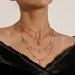 Jewelry Ladies Full Diamond Hexagram Pendant Necklace Multilayer Hip Hop Retro Rhinestone Shell Jewelry