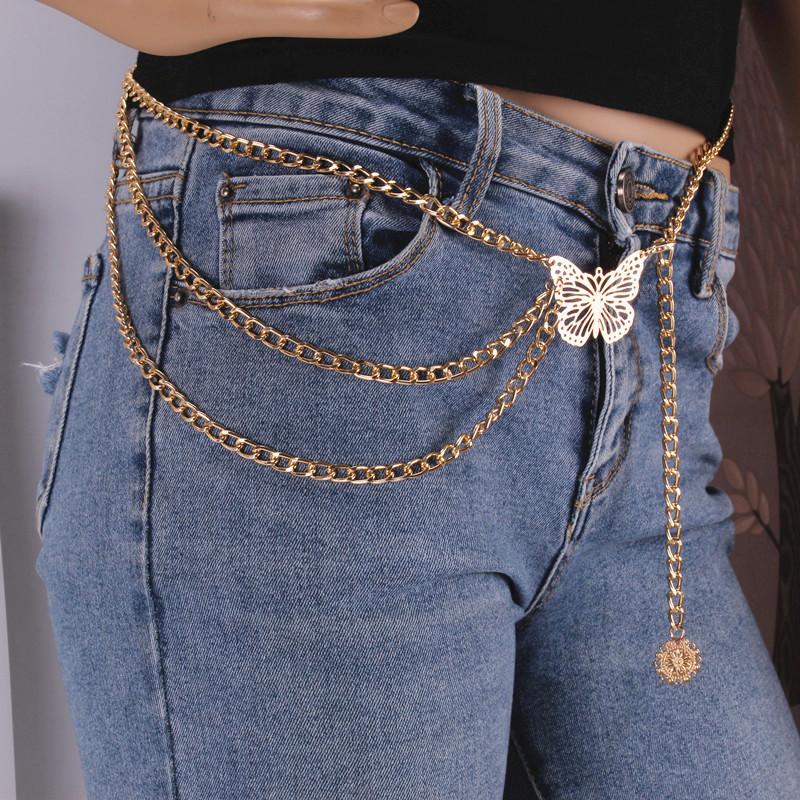 Jewelry Sexy Retro Tassel Chain Waist Chain Female Creative Hollow Butterfly Disc Body Chain Female