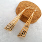 Long Pyramid Hollow Imitation Zircon Triangle Earhook Pendant Earring Jewelry Alloy Earrings Earrings