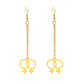 Creative ins girl symbol earrings simple alloy geometric long earrings net red earrings female