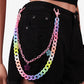 All-match hip-hop flower pants chain ins peach heart decoration color resin hanging chain punk detachable chain