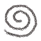 Fashion Men's Hip Hop Necklace Trend 1.6 Flat Flower Fake Twist Iron Chain Single Chain Jewelry