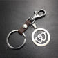 Double Heart Titanium Steel Pendant Leather Keychain Bag Luggage Tag Logo Couple Gift