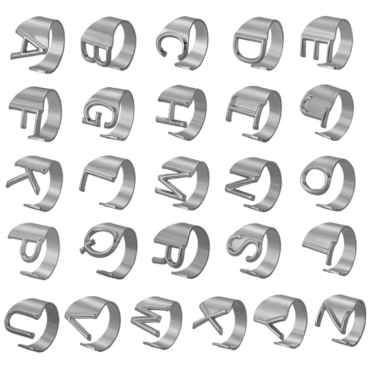 English 26-letter steel peptide ring niche design stainless steel gold-plated cold opening finger jewelry