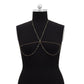 Jewelry Beach Sexy Bikini Chest Chain Simple Imitation Crystal Metal Thin Chain Body Chain