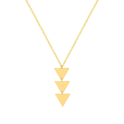 Jewelry Three Triangle Necklace Female Exaggerated Creative Accessories Pendant Clavicle Chain