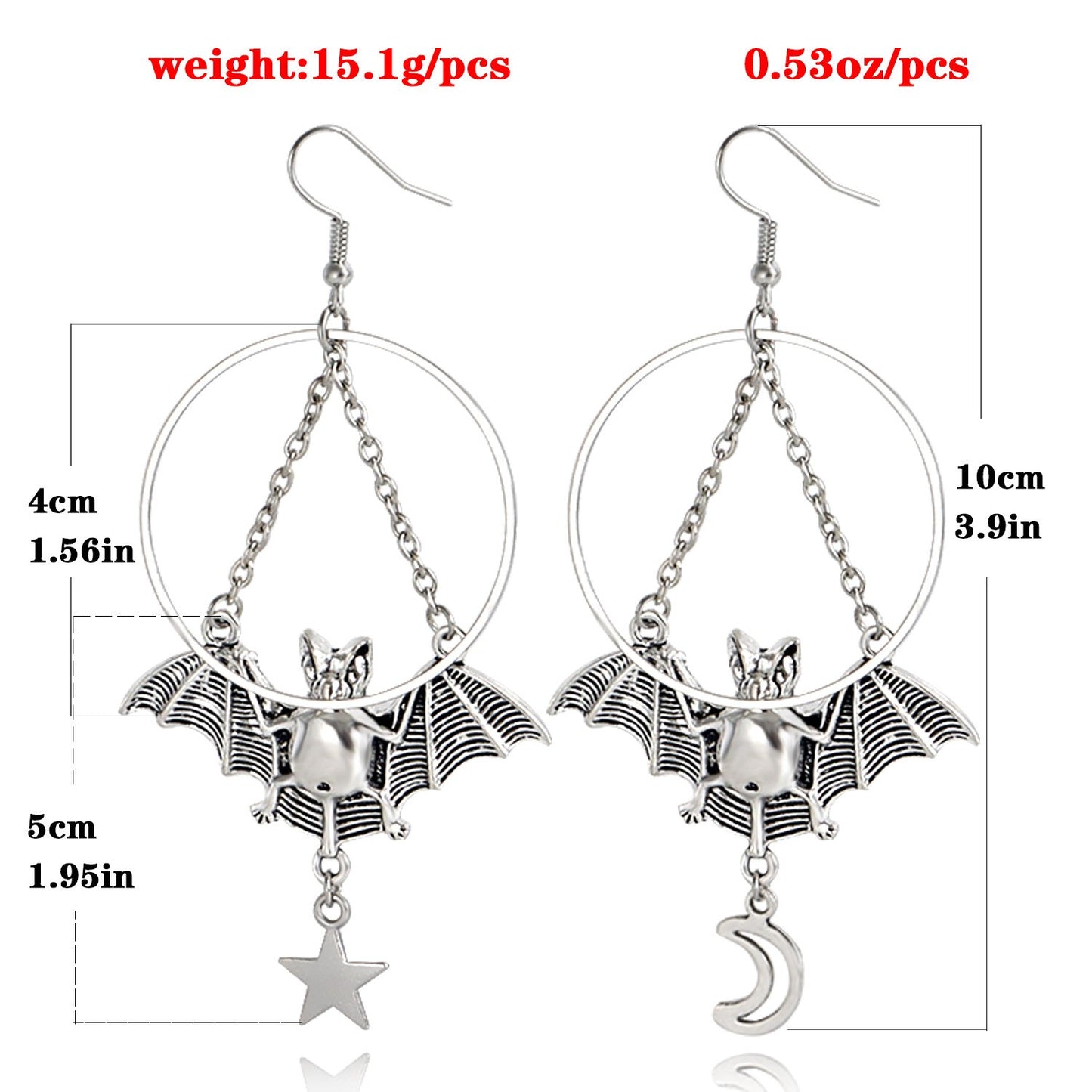Jewelry ins geometric large ring Batman pendant earrings ear hook female earrings high-end niche