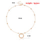 Jewelry Fashion Bead Chain Round Geometric Ring Pendant Necklace Female Fashion Temperament Versatile Necklace