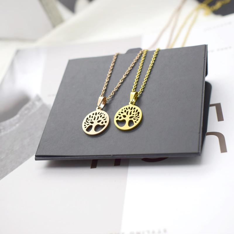 Personalized titanium steel tree of life necklace for women