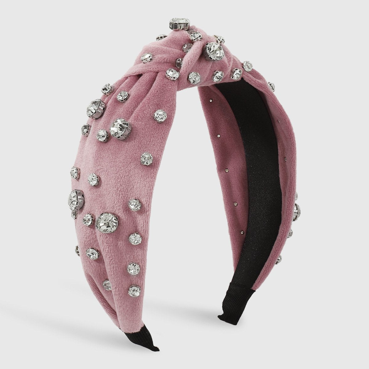 F4826 Light luxury white diamond velvet knotted hair hoop French style autumn and winter internet celebrity personality fashion head hoop for women