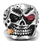 Trendy Fashion Retro Men's Creative Design Skull Rose Flower Men's Hip Hop Ring