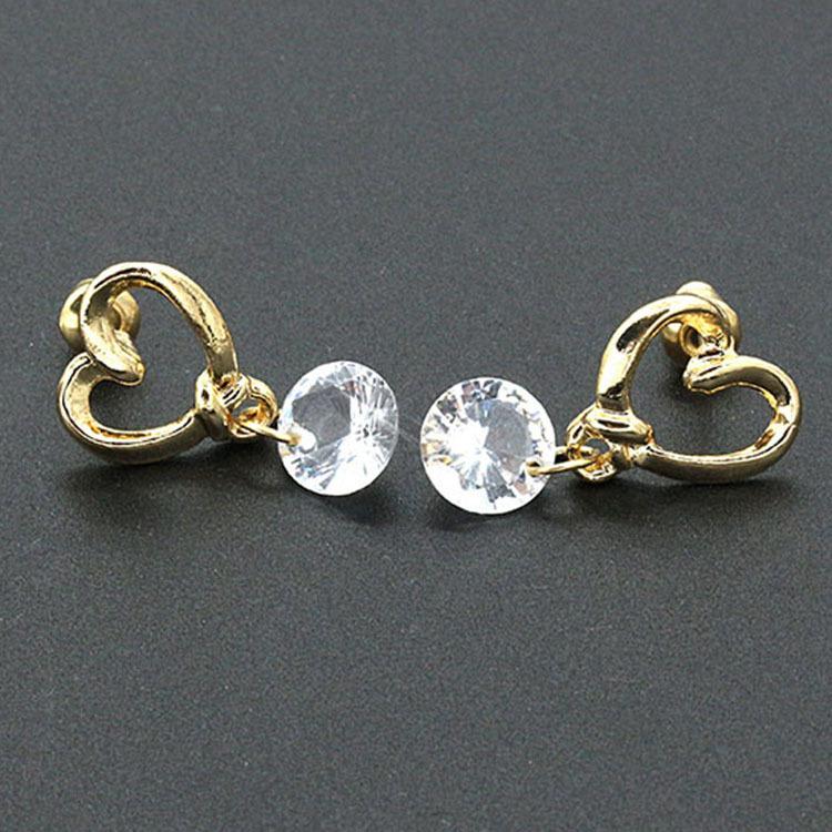 Beautiful workmanship earrings personality heart zircon earrings bow crystal earrings jewelry