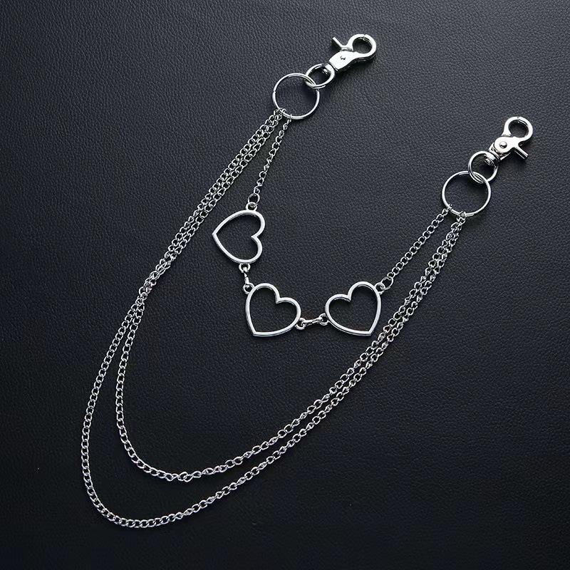 Ladies Decorative Waist Chain Metal Slim Waist Chain Sweet Peach Heart Love Pants Chain Metal Chain