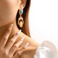E1164 Medieval Literature and Art Elegant Vintage Earrings Personality Geometric Resin Turquoise Creative Earrings