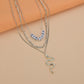 Fashion Alloy Snake Necklace Retro Ethnic English Alphabet Necklace Clavicle Chain Accessories