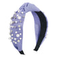 F57 creative waffle knotted pure color pearl rhinestone headband baroque net red nail beads wide-brimmed headband female