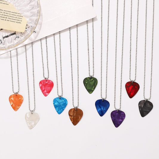 Explosive Hellfire Club Necklace for Men and Women Stranger Things Love Pendant Guitar Pick Necklace