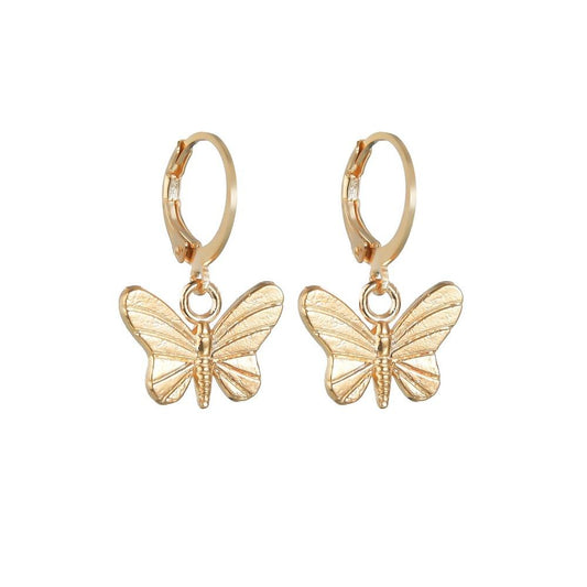 Accessories Retro Butterfly Earrings Female Personality High Cold Alloy Insect Earrings