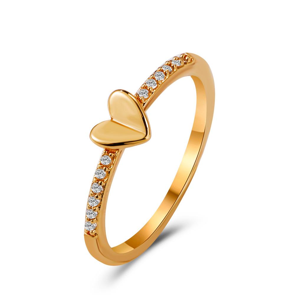 Retro simple love ring ins indifferent temperament zircon geometric ring ring Valentine's Day gift