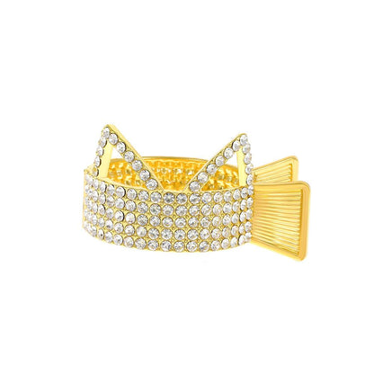 Ins net red cat ear inlaid diamond hairpin back head high ponytail pearl catch clip fixed artifact clip headdress