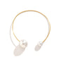 Jewelry Simple Geometric Imitation Pearl Necklace Female Personality Metal Stitching Ball Collar Necklace