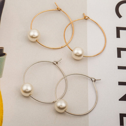 Simple Personality Fashion Design Jewelry Geometric Pearl Earrings Earrings Earrings Girls Jewelry