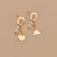 Small Fresh Imitation Pearl Earrings Fashion Iron Triangular Peach Heart Asymmetrical Stud Earrings Accessories