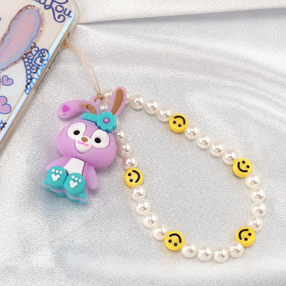 Fashion Imitation Pearl Smiley Face Beaded Phone Chain Cute Soft Tao Xingdailu Phone Lanyard