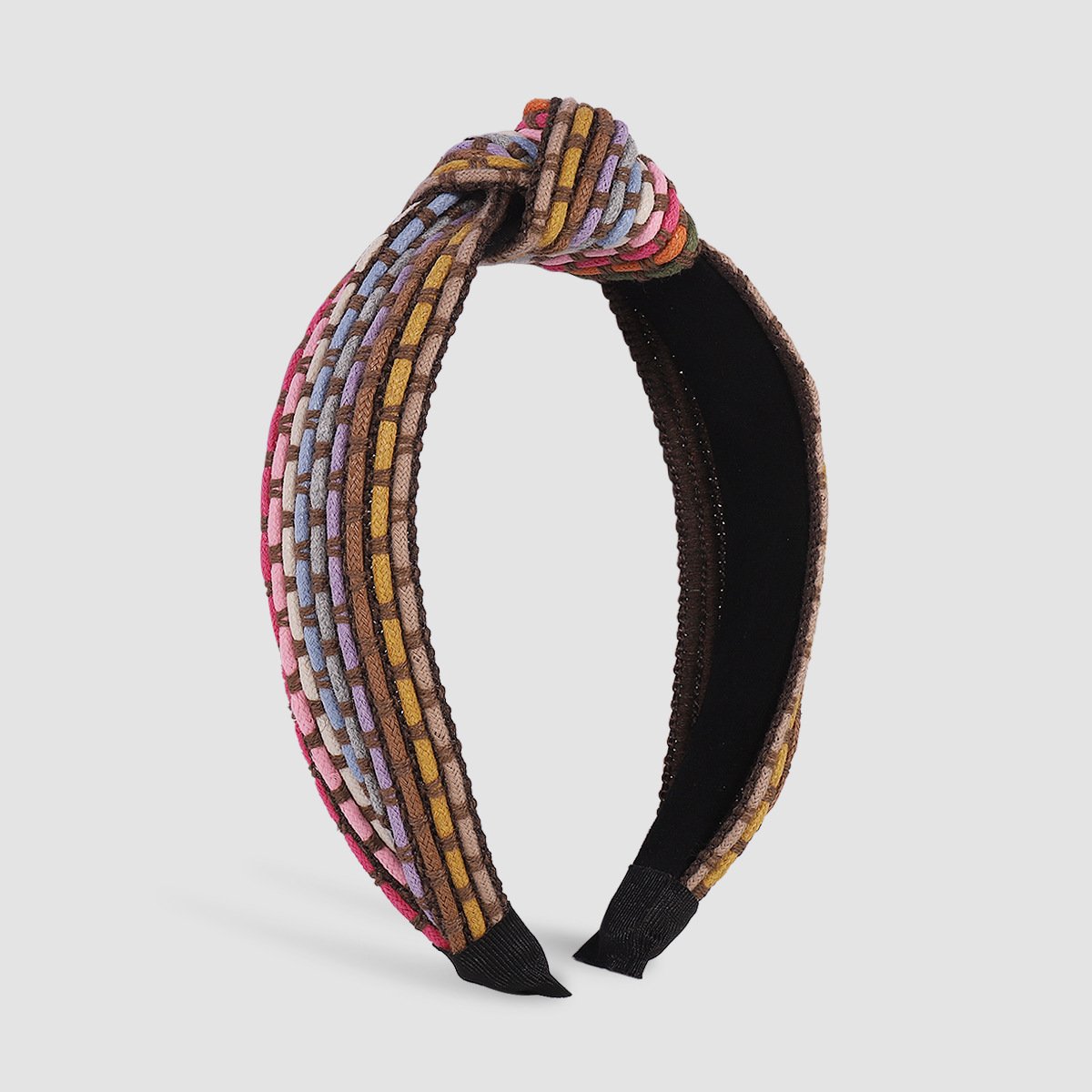 F4149 Ethnic color fashion headband women's wide-brimmed rainbow color braided wide-brimmed knotted headband