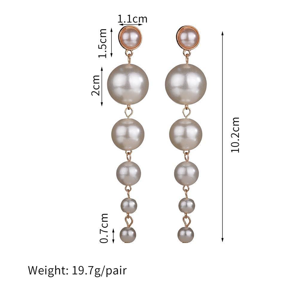 Long Imitation Pearl Pendant Fashion Personality Trendy Female Stud Earrings