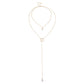 Jewelry Fashion Personality Trend Free Versatile Necklace Geometric Pearl Pendant Long Tassel Long Necklace