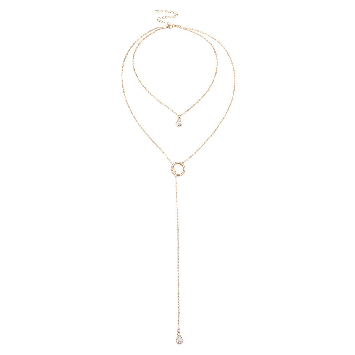 Jewelry Fashion Personality Trend Free Versatile Necklace Geometric Pearl Pendant Long Tassel Long Necklace