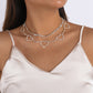 1334 Net Red Sweet Necklace Hollow Love Diamond Temperament Necklace Light Luxury Short Clavicle Necklace
