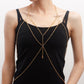Ins hot girl transparent yellow rice beads body chain chest jewelry summer rice beads waist chain female