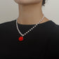Jewelry Rose Pendant Imitation Pearl Necklace Sweater Chain Fashion Cold Versatile Design Sense Necklace