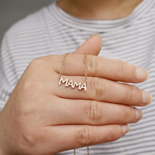 Mama mother necklace English letter mother love stainless steel accessories