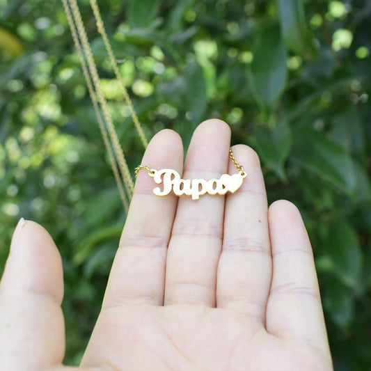 Papa Stainless Steel Alphabet Necklace Female "I Love Dad" Father's Day Gift Necklace