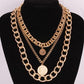 Multi-layer necklace female ins cold hip-hop fashion simple design trend letter pendant