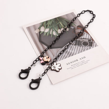 Explosive Acrylic Mouse Mask Chain Children's Cartoon Mickey Candy Color Glasses Chain Earphone Lanyard