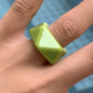 Trendy colorful acrylic plain ring fashion simple geometric rhombus resin ring jewelry