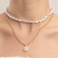 Jewelry ins tide cool double-layer special-shaped imitation pearl necklace female clavicle chain all-match necklace