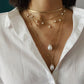 Ornaments simple special-shaped imitation pearl chain necklace temperament round bead tassel multi-layer geometric necklace
