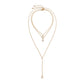 Jewelry Sexy Long Y Shape Geometric Rhinestone Necklace Imitation Pearl Versatile Butterfly Tassel Necklace