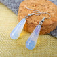 Creative Water Drop Earrings Alloy Natural Opal Powder Crystal Green Aventurine Earrings Stall