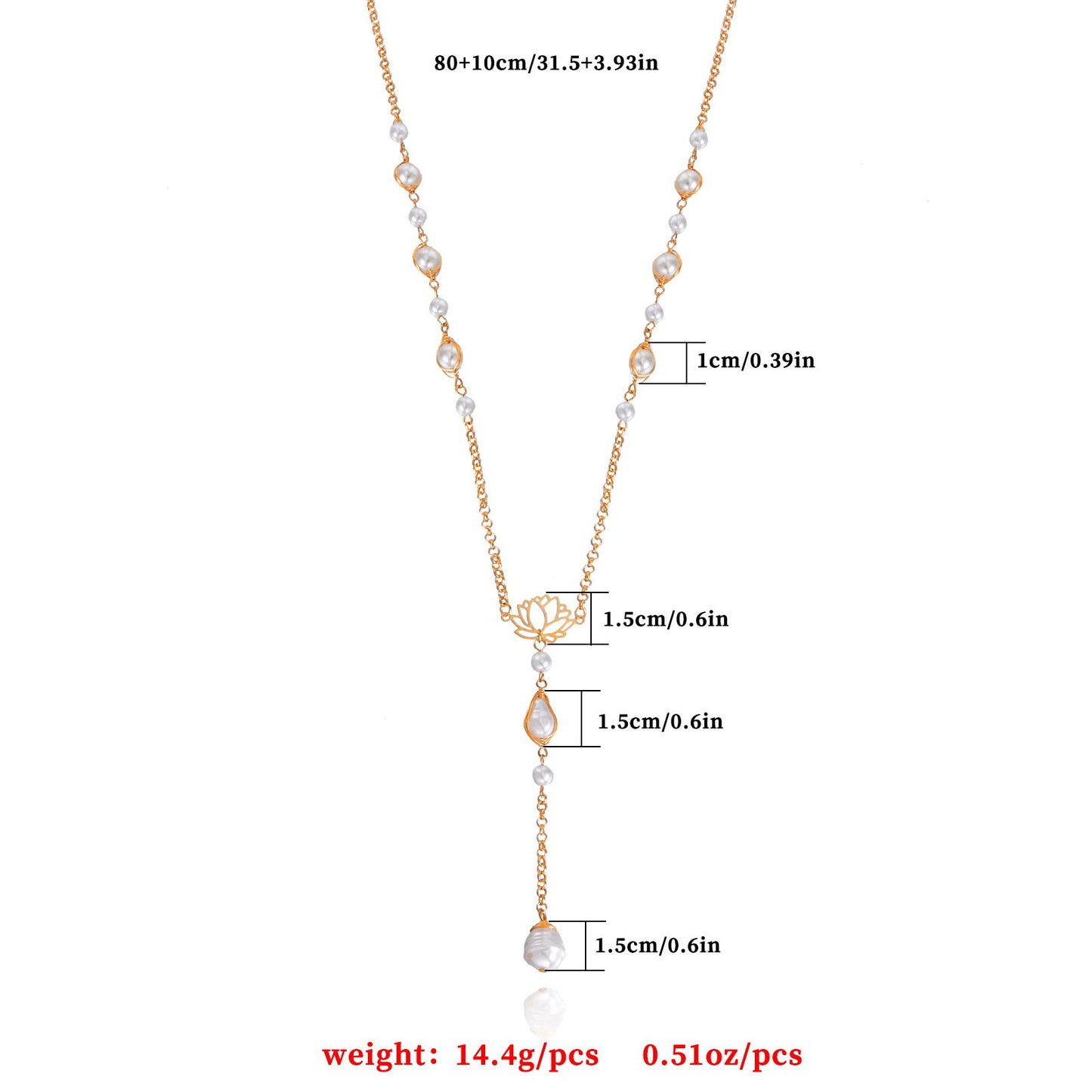 Jewelry Fashion Versatile Imitation Pearl Tassel Necklace Female Simple Design Retro Long Pendant