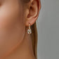 Geometric Oval Moonstone Pink Earrings Female Rose Gold Crystal Water Drop Earrings Earrings Stud Earrings
