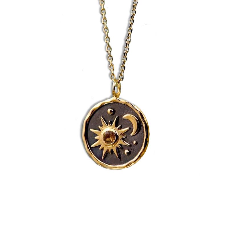 Jewelry Summer Bohemian Vintage Pendant Earrings Necklace Set Female Sun Moon Jewelry