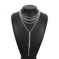 N1325 exaggerated niche fashion rhinestone necklace multi-layer light luxury tassel necklace dinner party back jewelry