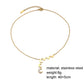 Minority diamond-encrusted moon tassel pendant all-match fashion titanium steel gold-plated crescent moon necklace for women